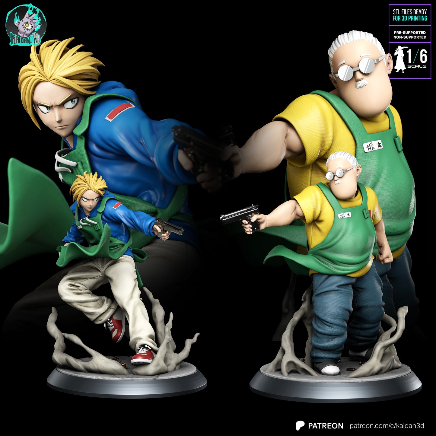 Taro x Shin - Unassembled and Unpainted Garage Kit - Model Designed by Kaidan3D
