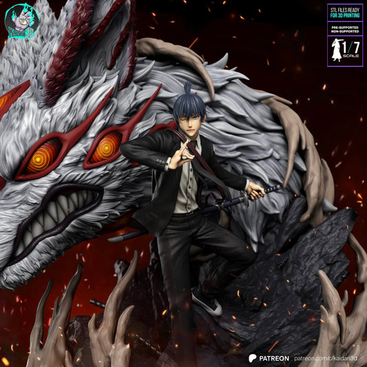 Aki x Fox Devil - Unassembled and Unpainted Garage Kit - Model Designed by Kaidan3D