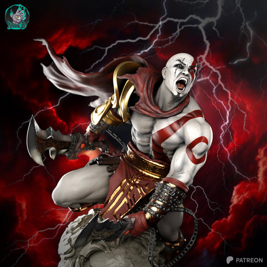 Kratos GOW3 - Unassembled and Unpainted Garage Kit - Model Designed by Kaidan3D