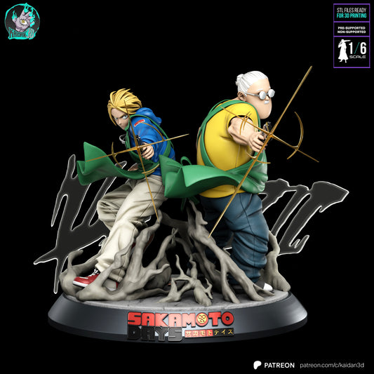 Taro x Shin - Unassembled and Unpainted Garage Kit - Model Designed by Kaidan3D